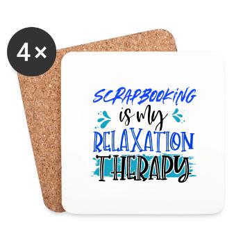 Scrapbooking is My Relaxation Therapy Scrapbooker - Coasters (set of 4) - white - Front