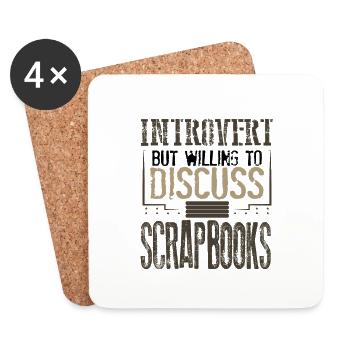 Scrapbooker-Geschenk Introvertiert, diskussionsbereit - Untersetzer (4er-Set) - Weiß - Vorne
