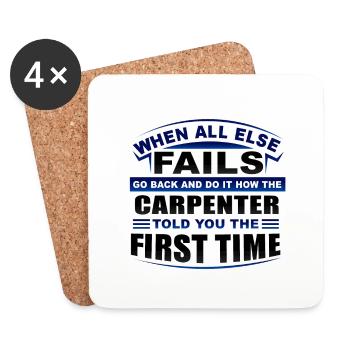 Carpentry Gift When All Else Fails Do What - Coasters (set of 4) - white - Front