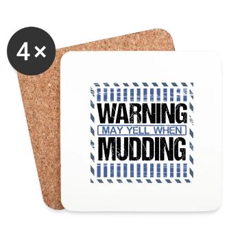 Mudder-Geschenkwarnung kann schreien, wenn Mudding-Geschenk - Untersetzer (4er-Set) - Weiß - Vorne