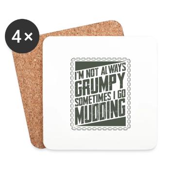 Mud Running Gifts Not Always Grumpy Sometimes Go - Coasters (set of 4) - white - Front