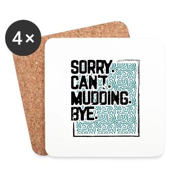 Mudder Geschenk Tut mir leid, ich kann mich nicht verabschieden, lustig 4x4 aus - Untersetzer (4er-Set) - Weiß - Vorne