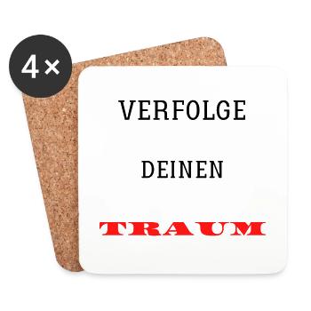 Verfolge deinen Traum - Untersetzer (4er-Set) - Weiß - Vorne