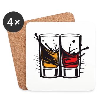 Tequila Glas Party - Untersetzer (4er-Set) - Weiß - Vorne