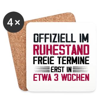 Offiziell Im Ruhestand - Untersetzer (4er-Set) - Weiß - Vorne