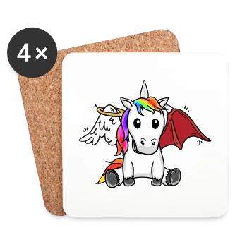 Unicorn Heavenly Depraved Bad Satanic - Coasters (set of 4) - white - Front