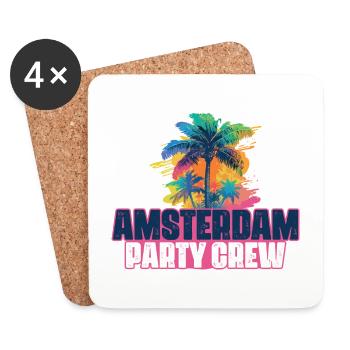 Amsterdam Party Crew Holiday - Coasters (set of 4) - white - Front