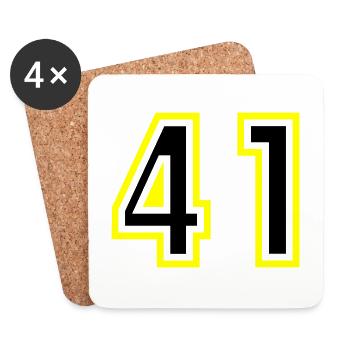 41 Zahl College - Untersetzer (4er-Set) - Weiß - Vorne