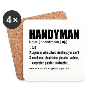 Handwerker Definition Lustig Papa Handwerker Vatertag - Untersetzer (4er-Set) - Weiß - Vorne