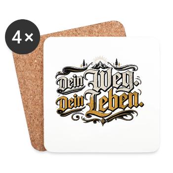 Dein Weg Dein Leben Vintage - Untersetzer (4er-Set) - Weiß - Vorne