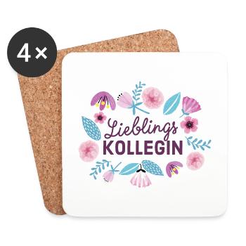 Lieblingskollegin Geschenk für Kollegin - Untersetzer (4er-Set) - Weiß - Vorne