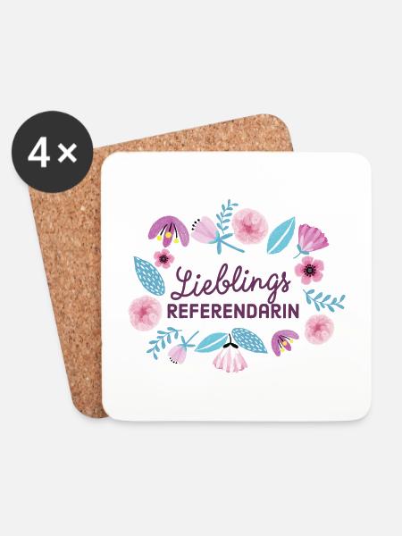 Lieblingsreferendarin Geschenk für Referendarin - Untersetzer (4er-Set) - Weiß