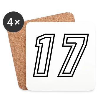 17 Number number - Coasters (set of 4) - white - Front