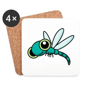 Drachenfliege libelle - Untersetzer (4er-Set) - Weiß - Vorne