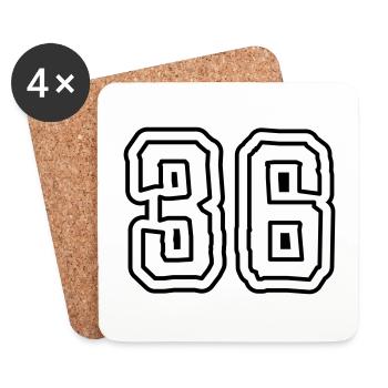 36 number symbol - Coasters (set of 4) - white - Front
