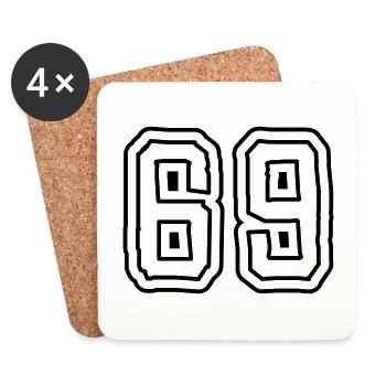 69 number symbol - Coasters (set of 4) - white - Front