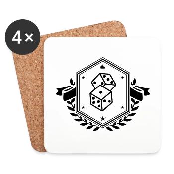 Dice Symbol - Coasters (set of 4) - white - Front