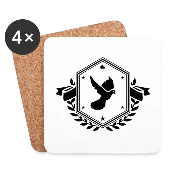 Armoiries des pigeons - Dessous de verre (lot de 4) - blanc - Devant