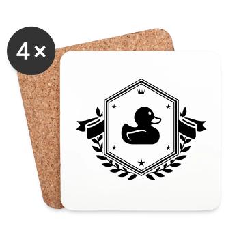 Ente schild - Untersetzer (4er-Set) - Weiß - Vorne