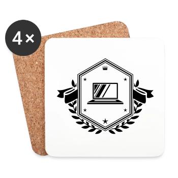 Laptop wappen - Untersetzer (4er-Set) - Weiß - Vorne