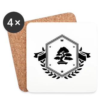 Bonsai coat of arms - Coasters (set of 4) - white - Front