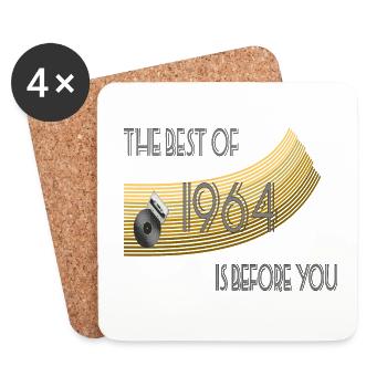 Year of birth 1964 Vintage Retro, birth, birthday - Coasters (set of 4) - white - Front