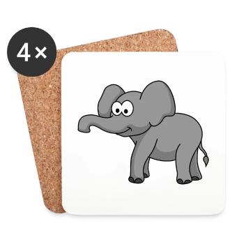 Elephant Comic - Coasters (set of 4) - white - Front