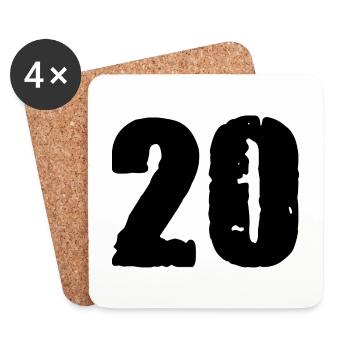 20 number jersey - Coasters (set of 4) - white - Front