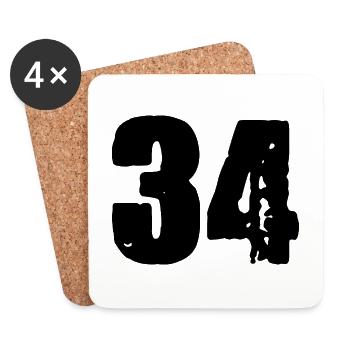 Maillot à 34 numéros - Dessous de verre (lot de 4) - blanc - Devant
