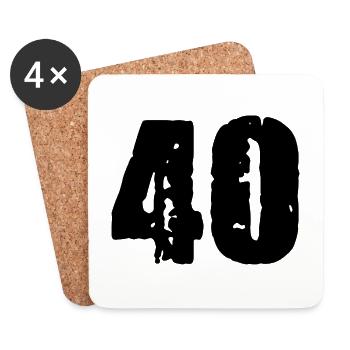 Maillot à 40 numéros - Dessous de verre (lot de 4) - blanc - Devant