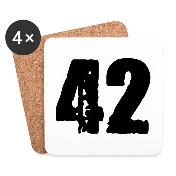 42 number jersey - Coasters (set of 4) - white - Front