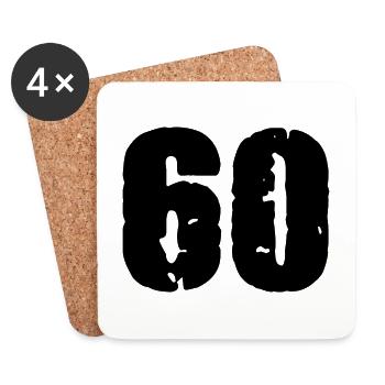 60 number jersey - Coasters (set of 4) - white - Front