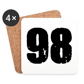 98 number jersey - Coasters (set of 4) - white - Front