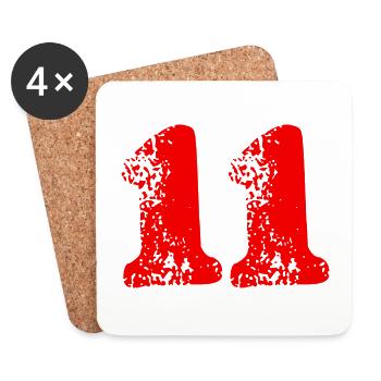 11 Number Symbol - Coasters (set of 4) - white - Front