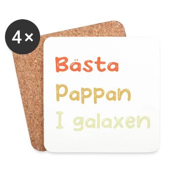 Meilleur papa dans la galaxie - Dessous de verre (lot de 4) - blanc - Devant