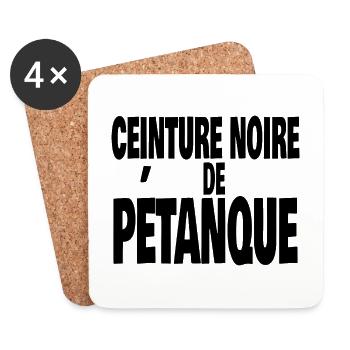 ceinture noire de pétanque - Dessous de verre (lot de 4) - blanc - Devant