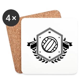 Volleyball Wappen - Untersetzer (4er-Set) - Weiß - Vorne