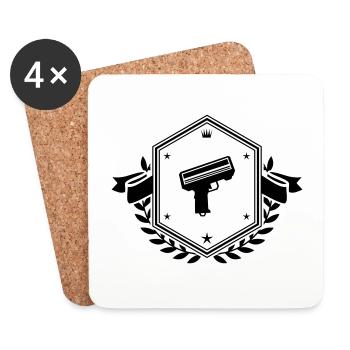 Waffe Money Rain Wappen - Untersetzer (4er-Set) - Weiß - Vorne