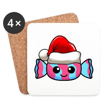 Bonbons Weihnachten Comic Xmas - Untersetzer (4er-Set) - Weiß - Vorne