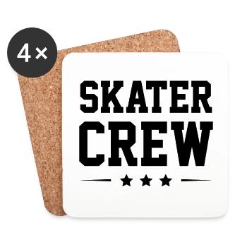 Équipage de patineurs - Dessous de verre (lot de 4) - blanc - Devant