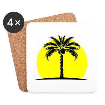 Palm Silhouette Island - Coasters (set of 4) - white - Front