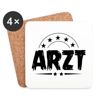 Arzt Beruf - Untersetzer (4er-Set) - Weiß - Vorne