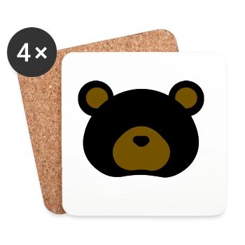 Black Bear - Untersetzer (4er-Set) - Weiß - Vorne