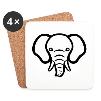 Elefant Tier Tierschutz - Untersetzer (4er-Set) - Weiß - Vorne