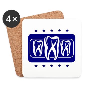 Icône de dentiste dentaire dentaire dentaire - Dessous de verre (lot de 4) - blanc - Devant