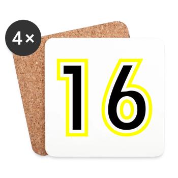 17 Nombre Collège - Dessous de verre (lot de 4) - blanc - Devant
