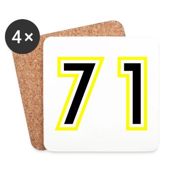 71 Zahl College - Untersetzer (4er-Set) - Weiß - Vorne