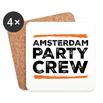 Équipe de fête d’Amsterdam - Dessous de verre (lot de 4) - blanc - Devant