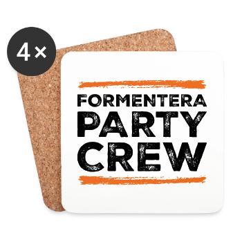 Équipe de fête de Formentera - Dessous de verre (lot de 4) - blanc - Devant