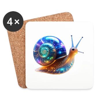 Snail Snails Outfit Cool Funny - Coasters (set of 4) - white - Front
